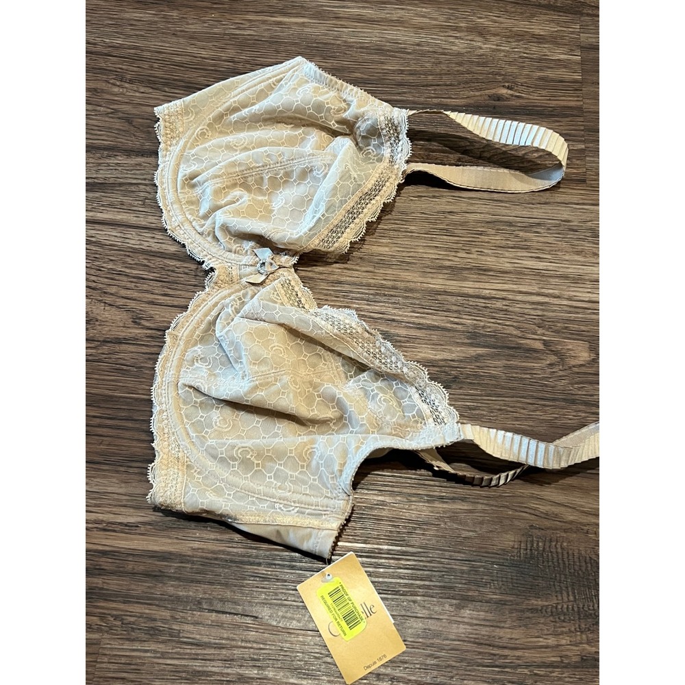 Chantelle C Magnifique Seamless Unlined Minimizer Bra Beige Lace size 38DDD